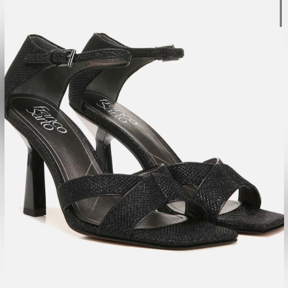 FRANCO SARTO RANIA 2 STILETTO CUT-OUT HEELS BLACK NEW 9 MEDIUM - Picture 1 of 5